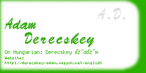 adam derecskey business card